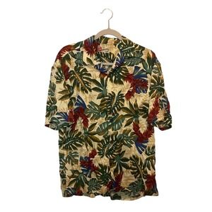 Hilo Hattie The Hawaiian Original Mens Tropical Monstera Floral Shirt M